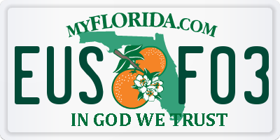 FL license plate EUSF03