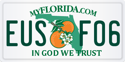 FL license plate EUSF06