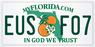 FL license plate EUSF07