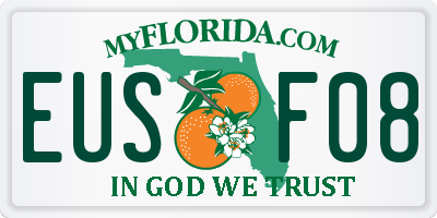FL license plate EUSF08