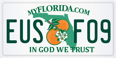 FL license plate EUSF09