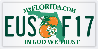 FL license plate EUSF17