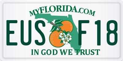 FL license plate EUSF18