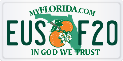 FL license plate EUSF20