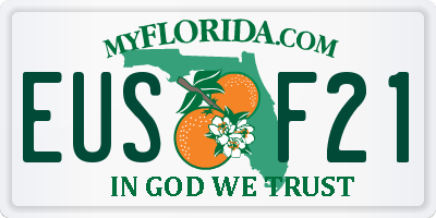 FL license plate EUSF21