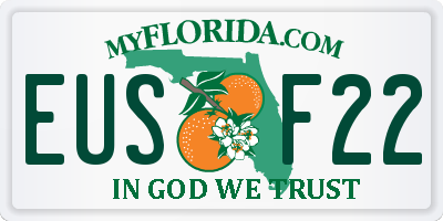 FL license plate EUSF22