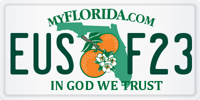 FL license plate EUSF23