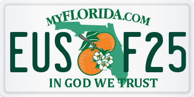FL license plate EUSF25