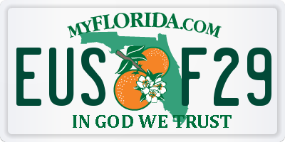 FL license plate EUSF29