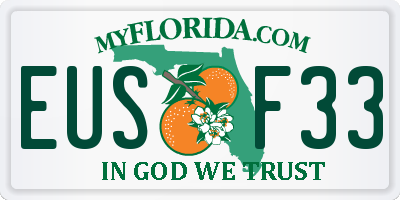 FL license plate EUSF33
