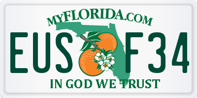 FL license plate EUSF34