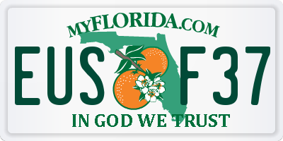 FL license plate EUSF37