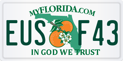 FL license plate EUSF43