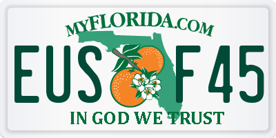 FL license plate EUSF45