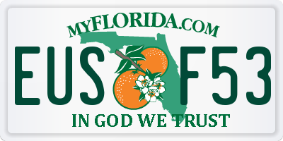 FL license plate EUSF53