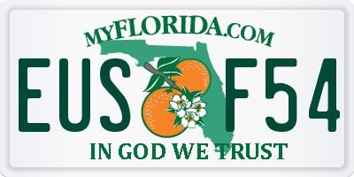 FL license plate EUSF54