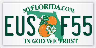 FL license plate EUSF55