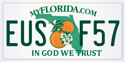 FL license plate EUSF57
