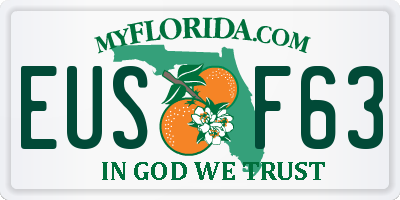 FL license plate EUSF63