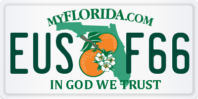 FL license plate EUSF66