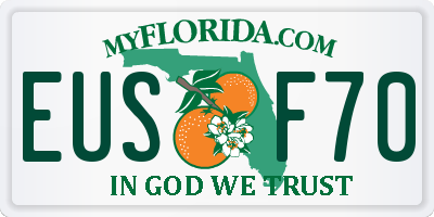FL license plate EUSF70
