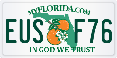 FL license plate EUSF76