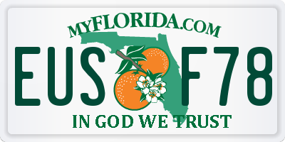 FL license plate EUSF78