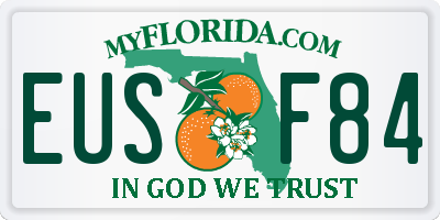 FL license plate EUSF84