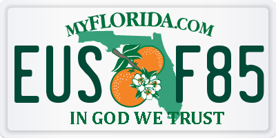 FL license plate EUSF85
