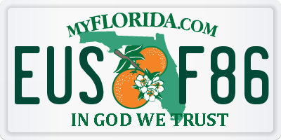 FL license plate EUSF86