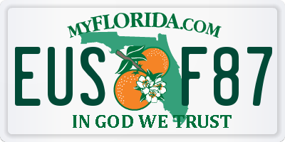 FL license plate EUSF87