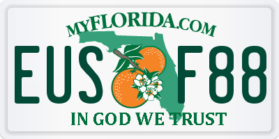 FL license plate EUSF88