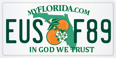 FL license plate EUSF89
