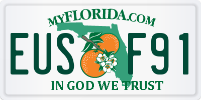 FL license plate EUSF91