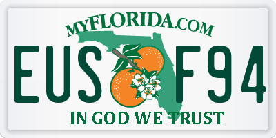 FL license plate EUSF94