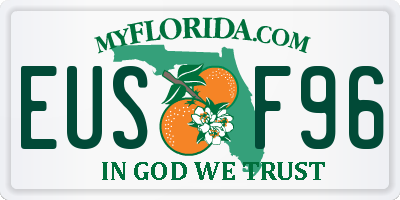 FL license plate EUSF96