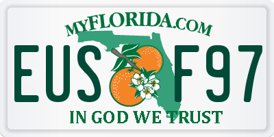 FL license plate EUSF97