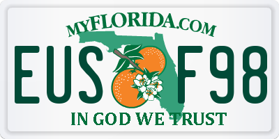 FL license plate EUSF98