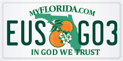 FL license plate EUSG03