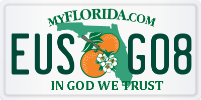 FL license plate EUSG08