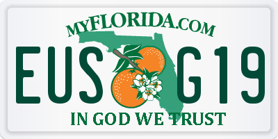 FL license plate EUSG19