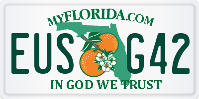 FL license plate EUSG42