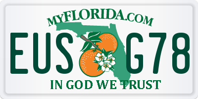 FL license plate EUSG78
