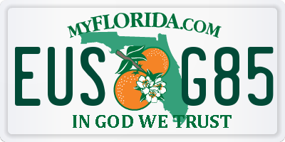 FL license plate EUSG85