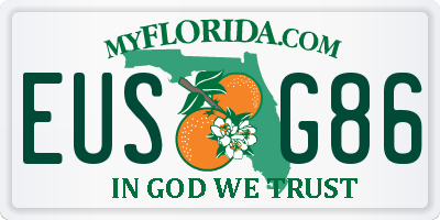 FL license plate EUSG86