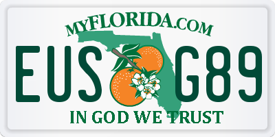 FL license plate EUSG89