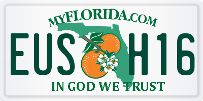 FL license plate EUSH16