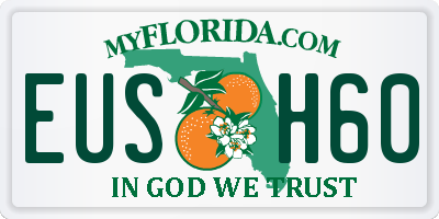 FL license plate EUSH60
