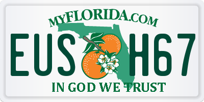 FL license plate EUSH67