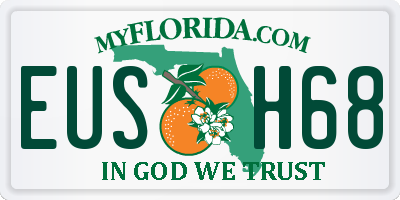 FL license plate EUSH68